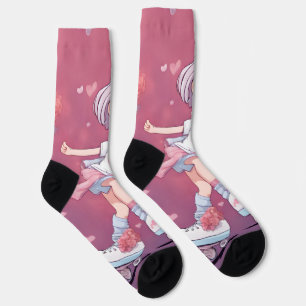 Chaussette motif corazones