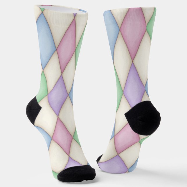 Chaussette Motif couleur Harlequin Diamond Check (Angulaire)