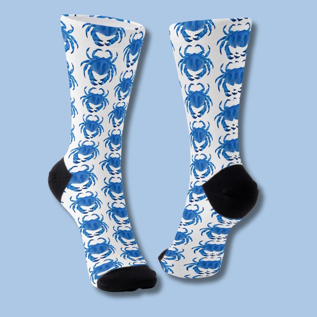 Chaussette Motif Crabe Bleu (Blue crab socks )