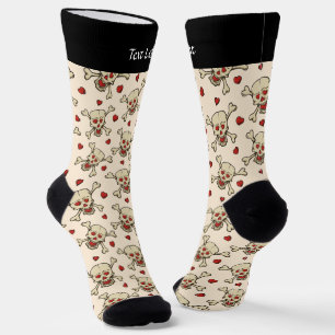 Chaussette Motif crâne avec coeur