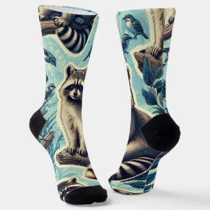 Chaussette Motif Cute Racoon