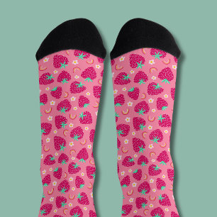 Chaussette Motif Daisy Arc-en-ciel Fraise