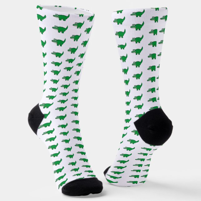 Chaussette Motif d'alligator vert Grub (Angulaire)
