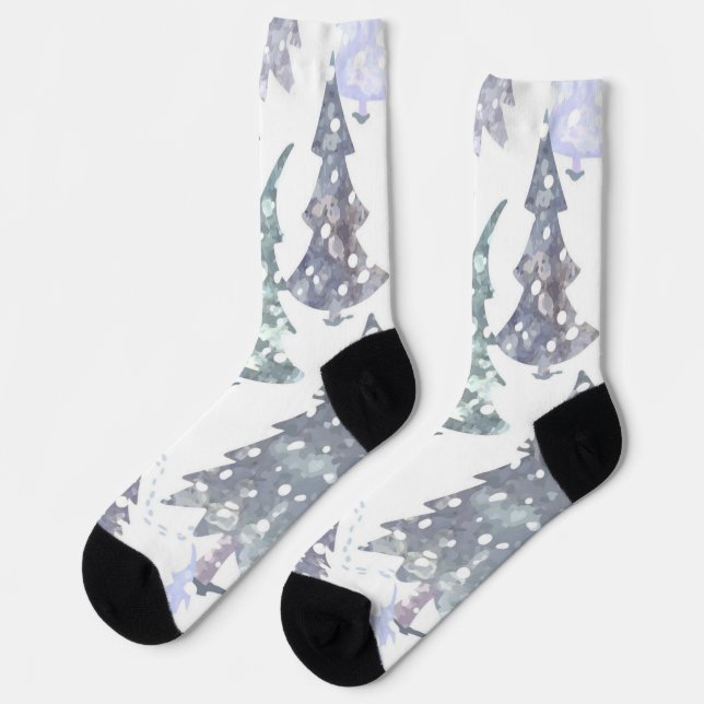 Chaussette Motif d'arbre de Noël (Gauche)