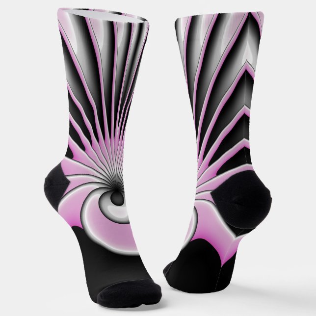 Chaussette Motif d'art fractal Abstrait moderne (Angulaire)