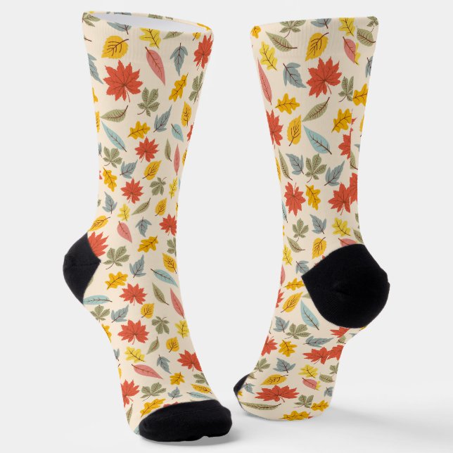 Chaussette Motif d'automne feuille colorée (Angulaire)