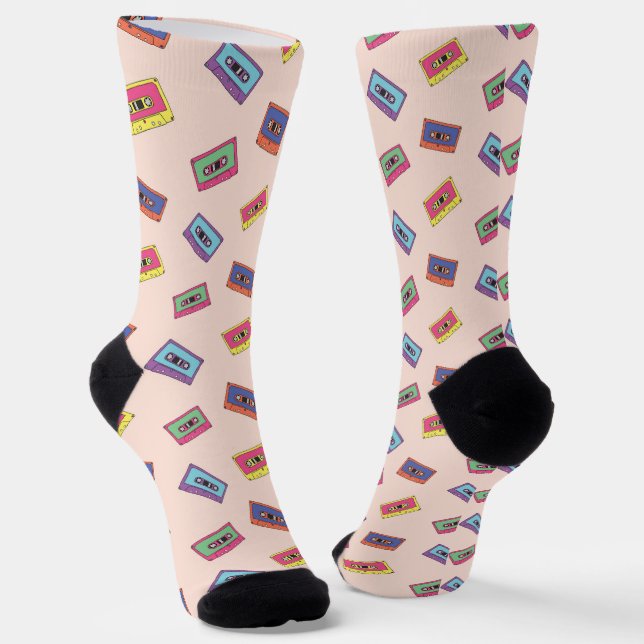 Chaussette Motif de bande audio Retro Neon (Angulaire)