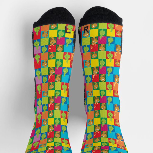 Chaussette Motif de bloc de couleur couleur petit pouce (Haut)