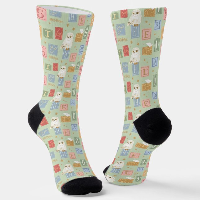 Chaussette Motif de bloc de lettres de Hedwig Post (Angulaire)