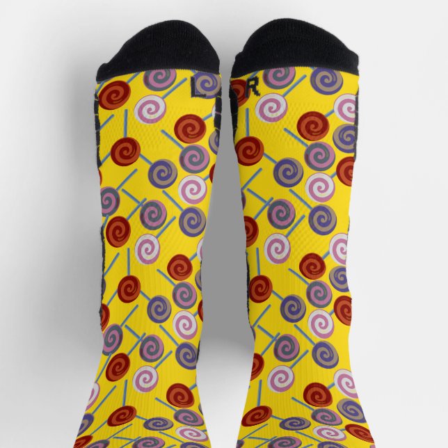 Chaussette Motif de bonbons | motif Lollies | lollipop 50 Wra (Haut)