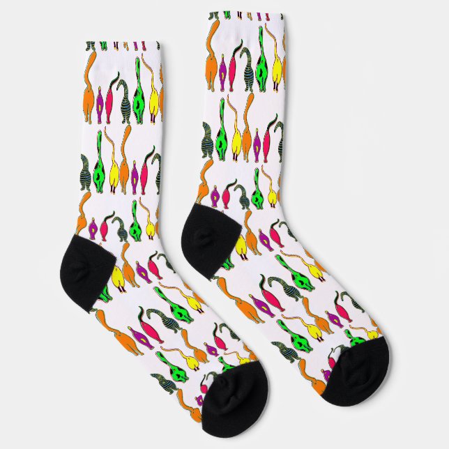 Chaussette Motif de boutons de chats colorés (Droite)