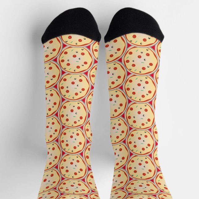 Chaussette Motif de buffet de fête de pizza (Haut)