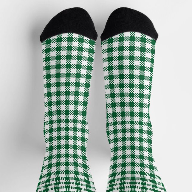 Chaussette Motif de buffle rustique blanc vert pâturé (Haut)