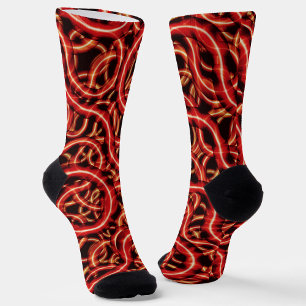 Chaussette Motif de câble de ver rouge laide