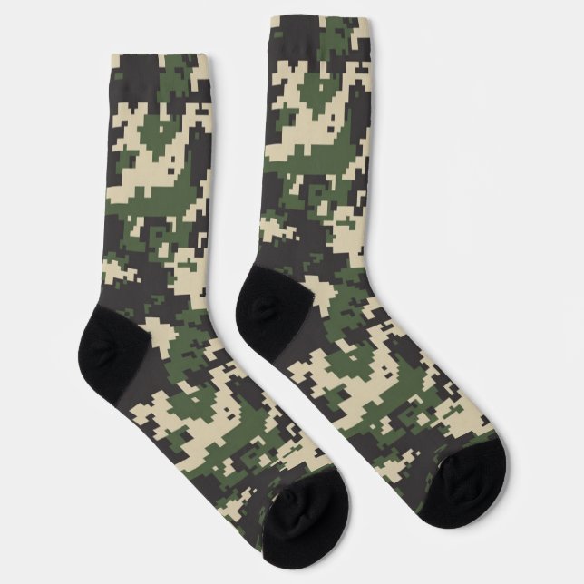 Chaussette Motif de camouflage numérique vert (Droite)