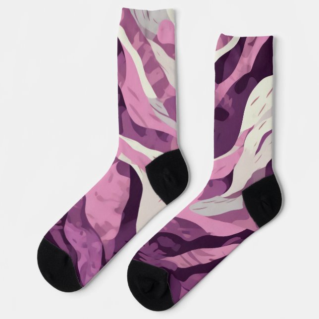 Chaussette Motif de camouflage rose (Gauche)