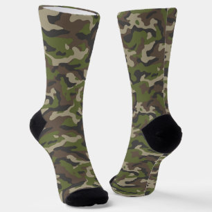Chaussette Motif de camouflage vert