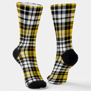Chaussette Motif de carreaux tartan à carreaux jaunes noirs e