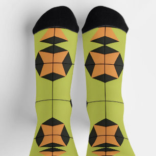Chaussette Motif de carrelage géométrique avec des couleurs v