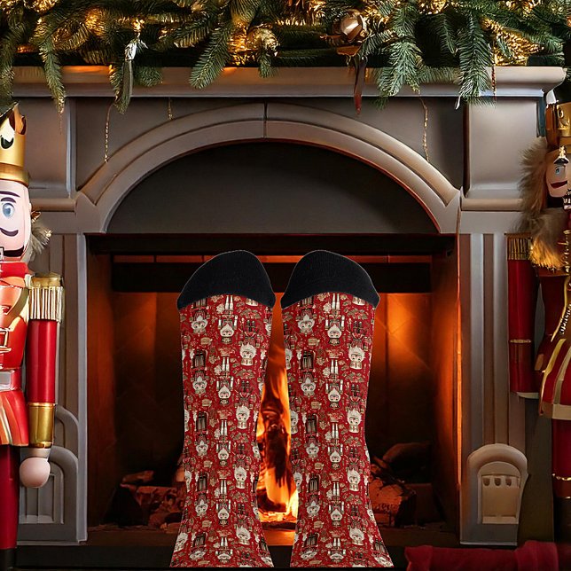 Chaussette Motif de casse-noix rouges Noël (Créateur téléchargé)