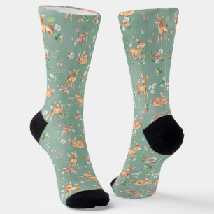 Chaussette Motif de cerfs à l'aquarelle