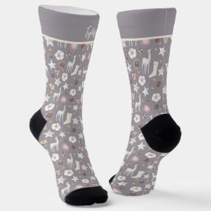 Chaussette Motif de cerfs scandinaves de Noël personnalisé