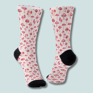 Chaussette Motif de champignons roses