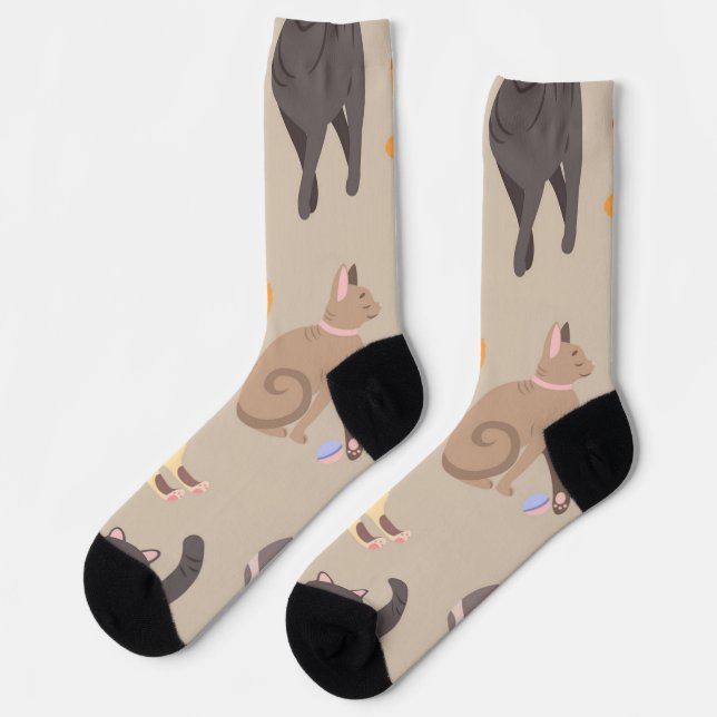 Chaussette Motif de chat (Gauche)