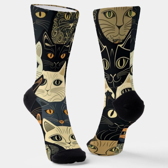Chaussette Motif de chat Artsy (Angulaire)