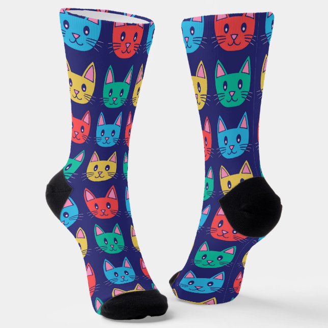 Chaussette Motif de chats mignons (Angulaire)