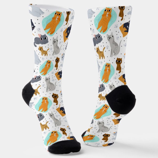 Chaussette Motif de chats pour les amateurs de chats (Angulaire)