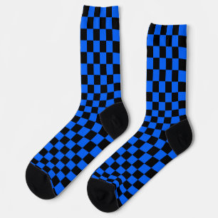 Chaussette Motif de chèque en À damiers noir bleu
