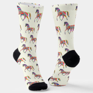 Chaussette Motif de cheval coloré