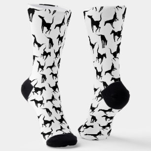 Chaussette Motif de cheval noir et blanc