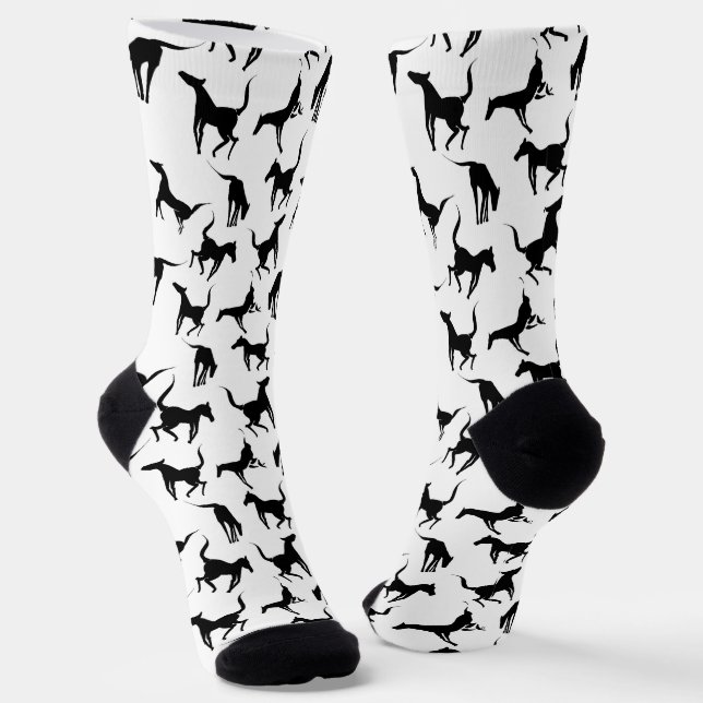 Chaussette Motif de cheval noir et blanc (Angulaire)
