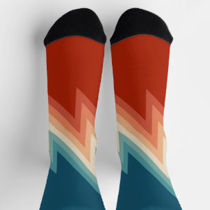 Chaussette Motif de chevron de style rétro