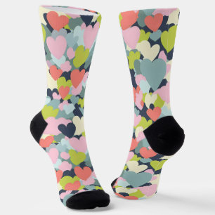 Chaussette Motif de coeur coloré