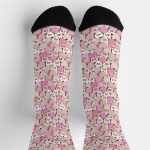 Chaussette Motif de cœur romantique XO pour la Saint-Valentin