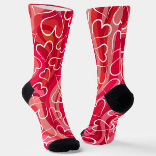 Chaussette Motif de coeur rose rouge