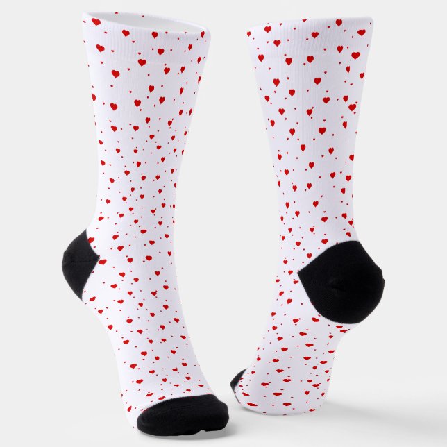 Chaussette Motif de coeurs de la Saint-Valentin rouges mignon (Angulaire)