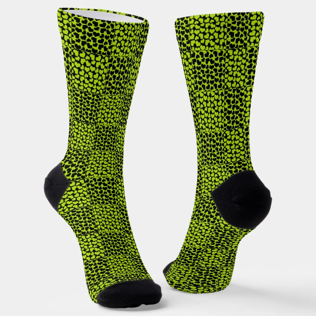 Chaussette Motif de coeurs de tableau de bord en Lime Green (Angulaire)