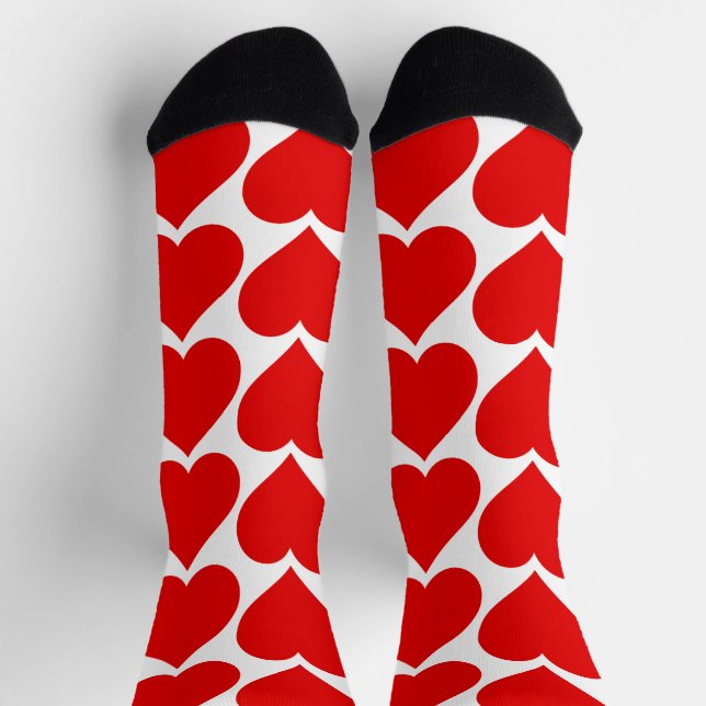 Chaussette Motif de cœurs rouges, Romantique, Amour (Haut)