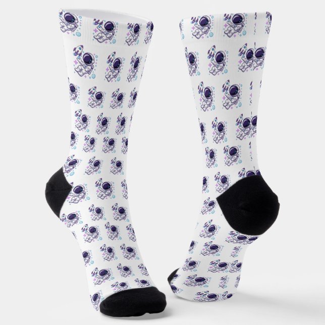 Chaussette Motif de conception magnifique d'astronaute  (Angulaire)