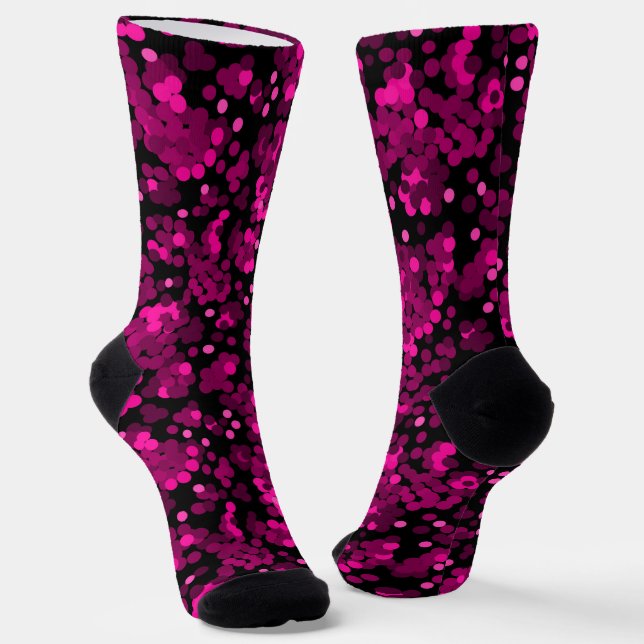 Chaussette Motif de confetti à pois rose et bordeaux (Angulaire)