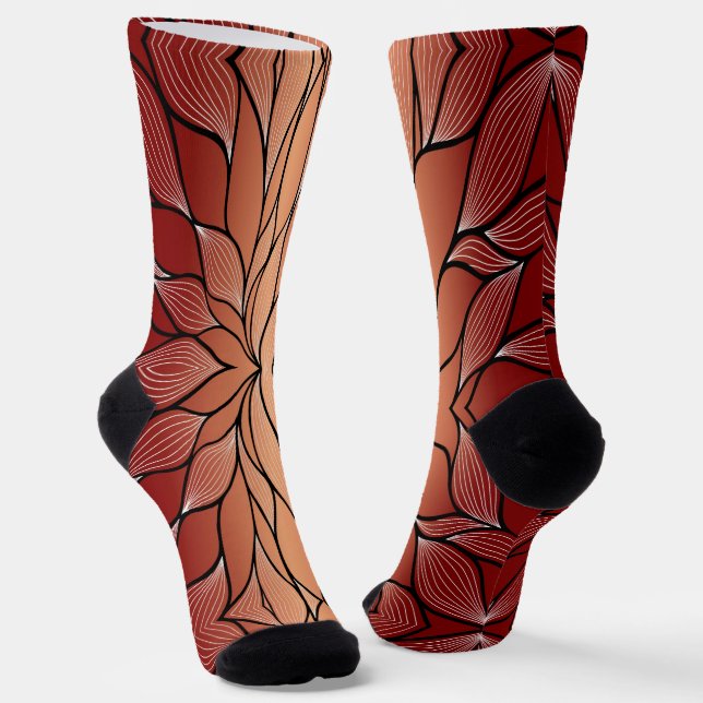 Chaussette Motif de congé de bronze de cuivre rustique (Angulaire)