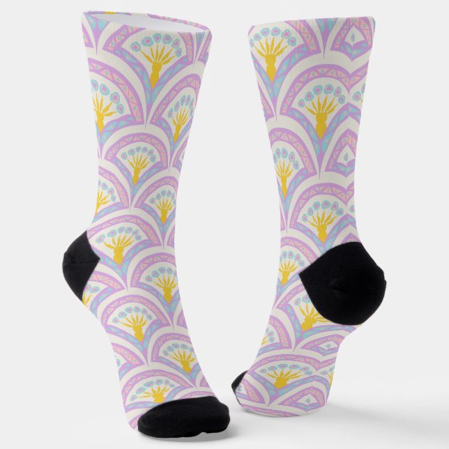 Chaussette Motif de coquille de couleur pastel (Angulaire)