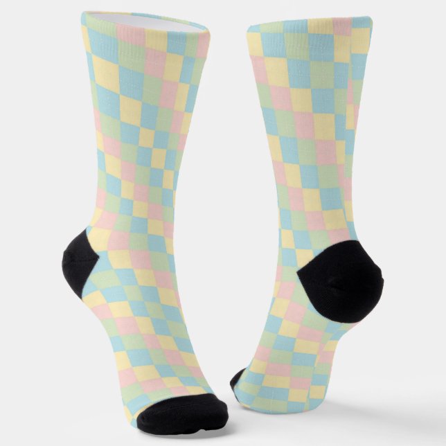 Chaussette Motif de couleur pastel Argyle printemps/Pâques (Angulaire)