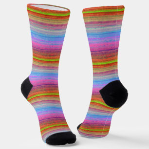 Chaussette Motif de couleurs de néon rétro