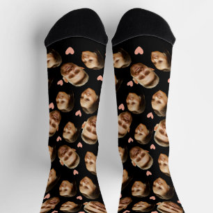 Chaussette Motif de couple drôle avec visage personnalisé en 
