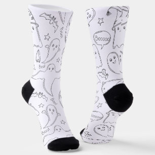 Chaussette Motif de crâne noir et blanc personnalisé